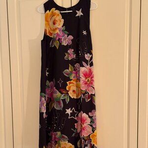 NWT Johnny Was/Jade Black Floral Maxi Dress Size L PRISTINE